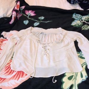 BEIGE CROPPED BLOUSE